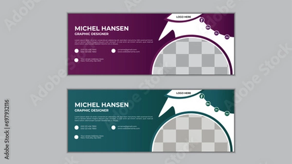 Fototapeta Clean and simple email signature template.
