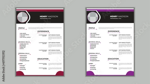 Obraz Modern Resume Design.