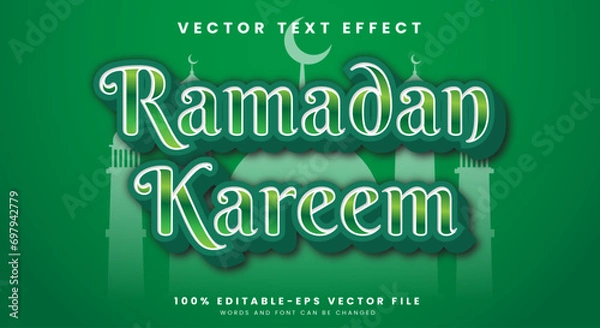 Fototapeta Ramadan Kareem 3D Text effect with Islamic theme background