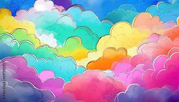 Obraz heart shaped clouds ,ai generated 