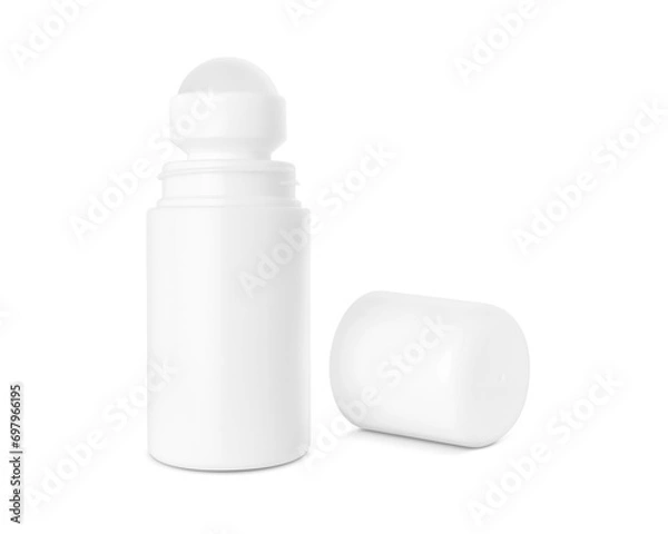 Fototapeta blank packaging white roll-on bottle for deodorant product design mock-up