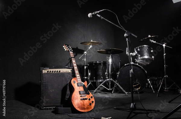 Fototapeta Set of musical instruments during concert