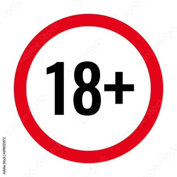 Fototapeta 18 plus only icon.