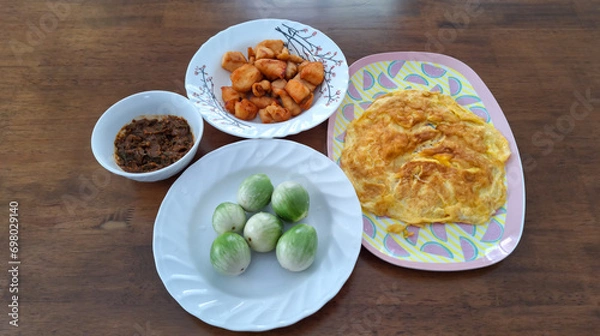 Obraz Food on the table in the dining room.