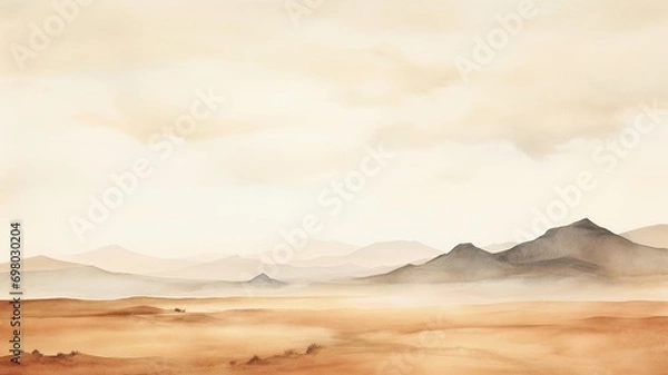 Obraz artistic pale watercolor landscape AI generated
