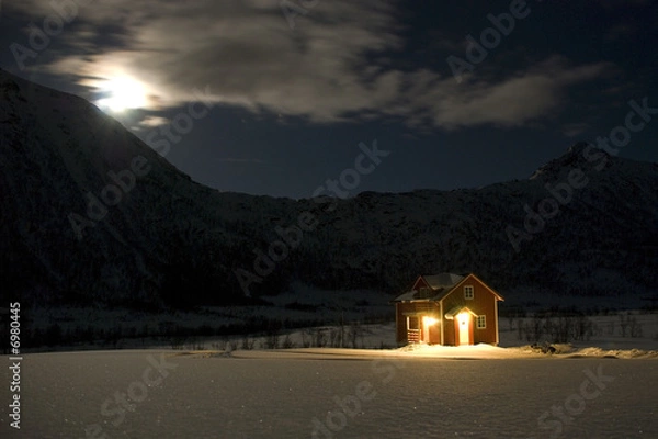 Obraz Cabin in moon