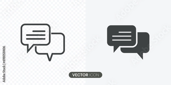 Obraz Chat Message Icon set, Talk bubble speech icon. Blank empty bubbles vector design elements.Speech Bubble With line symbol flat icon apps and websites.