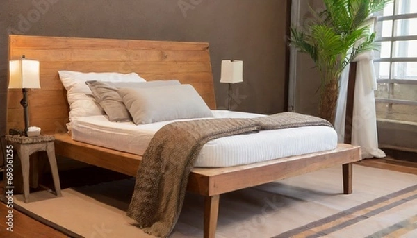 Obraz interior of a bedroom, ai generated 