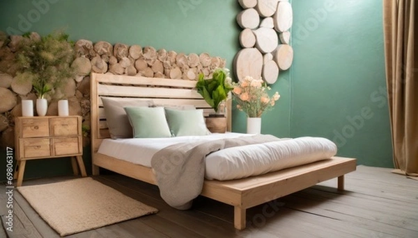 Obraz modern living room with pillow ,ai generated 