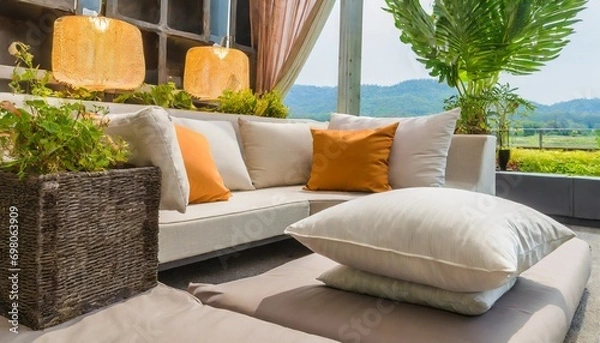 Obraz Pillow with sofa ,ai generated 