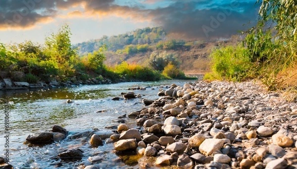 Obraz river in autumn,ai generated 