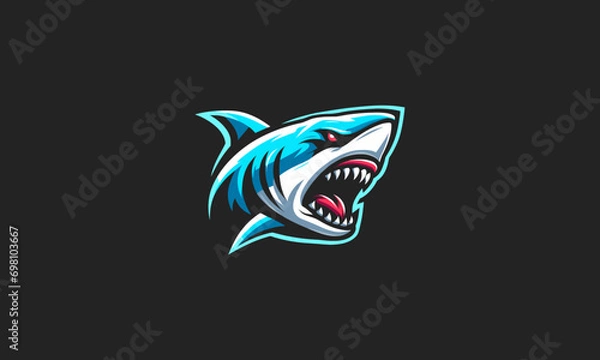 Obraz head shark angry vector illustration mascot design