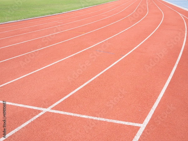 Fototapeta Running track in stadium