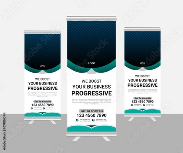 Obraz creative business roll-up banner design template vector illustration.
