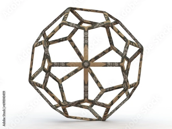 Fototapeta Wireframe Shape Pentagonal Icositetrahedron 3D print model