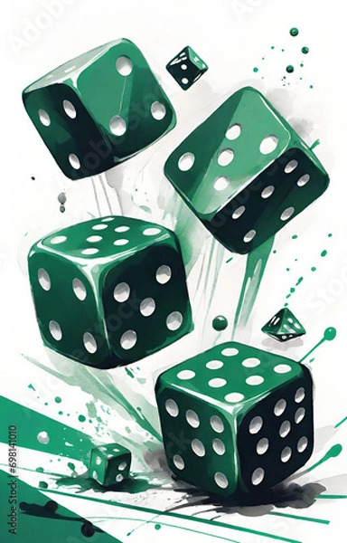 Fototapeta green dice 