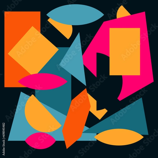 Obraz Geometric colorful cubism 