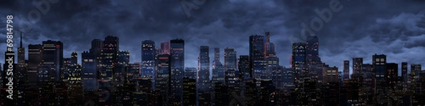 Obraz Nocna panorama miasta