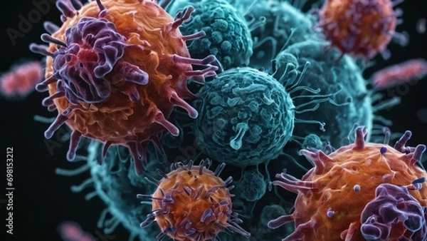 Fototapeta microbiology, Cell under microscrope