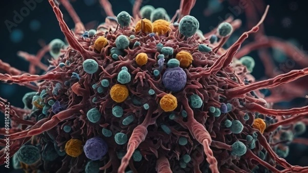 Fototapeta microbiology, Cell under microscrope