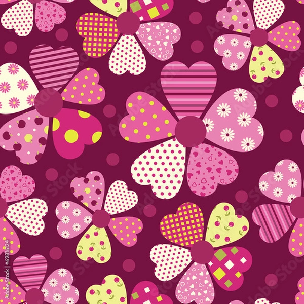 Fototapeta Heart flower pattern