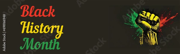 Fototapeta Black History Month Banner Featuring Vector Design on Background. Template for a Black History Month Vector Banner.