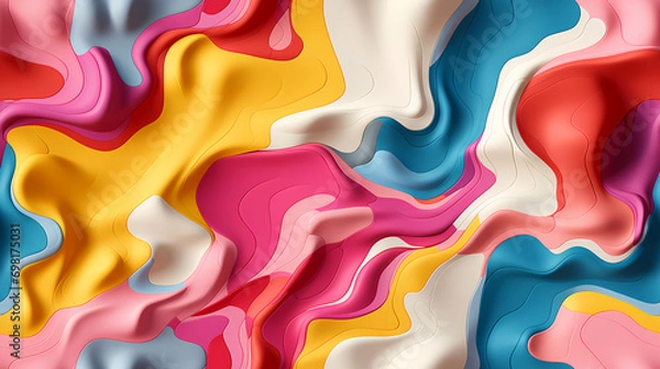 Fototapeta Plastic abstract form shape pattern seamless pattern