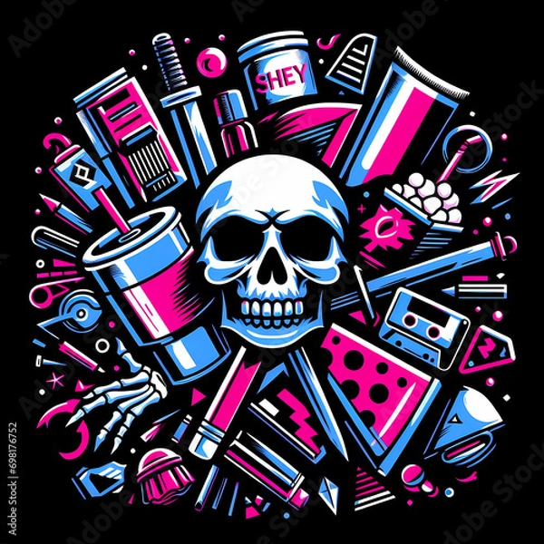 Obraz skull and bones