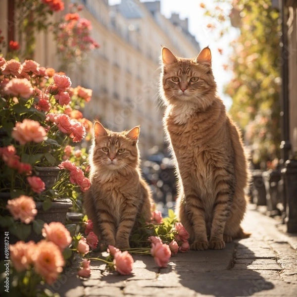 Obraz Cat in flowers