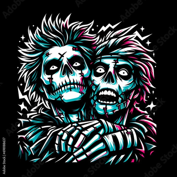 Obraz scary halloween skull