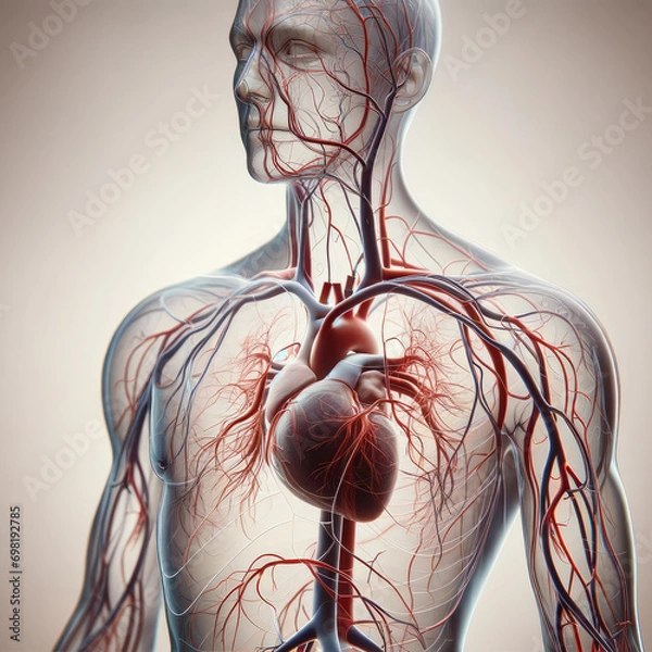 Obraz Detailed Human Cardiovascular System