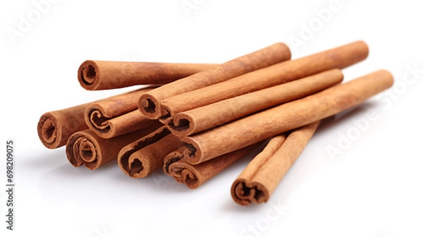 Obraz Cinnamon Sticks, White Background