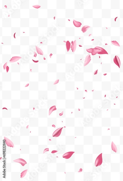 Obraz Red Floral Flying Vector Transparent Background.