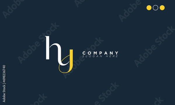 Fototapeta HY Alphabet letters Initials Monogram logo YH, H and Y