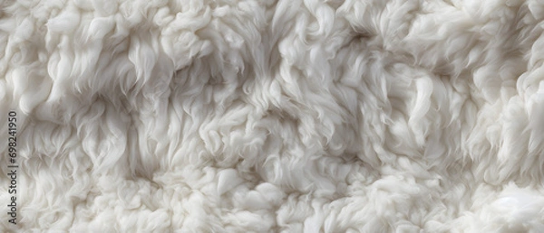 Fototapeta Long white fur. Seamless background or texture.