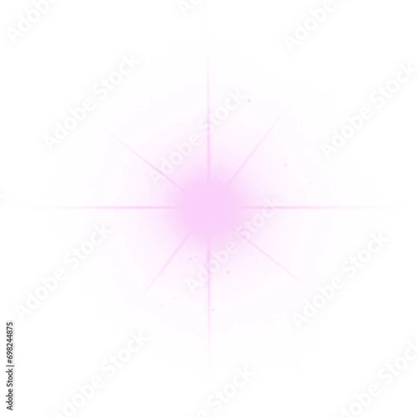 Obraz Pink shining star, glare with rays