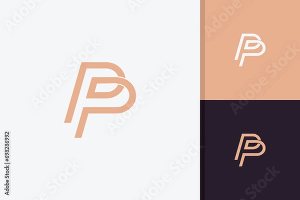 Fototapeta pp logo double p icon design vector template