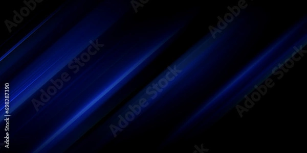 Fototapeta Modern abstract blue high-speed light effect. Technology futuristic dynamic motion. Movement pattern for banner, poster, template design