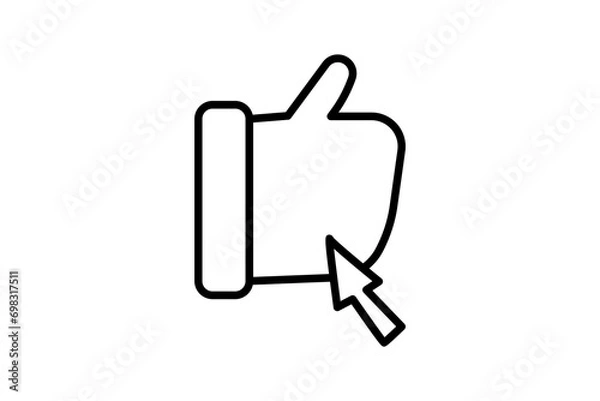 Obraz thumbs up icon. icon related to basic web and UI. suitable for web site, app, user interfaces, printable etc. line icon style. simple vector design editable