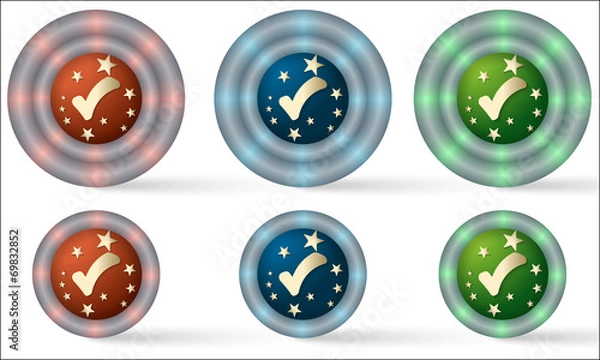Fototapeta set of six icons with check box