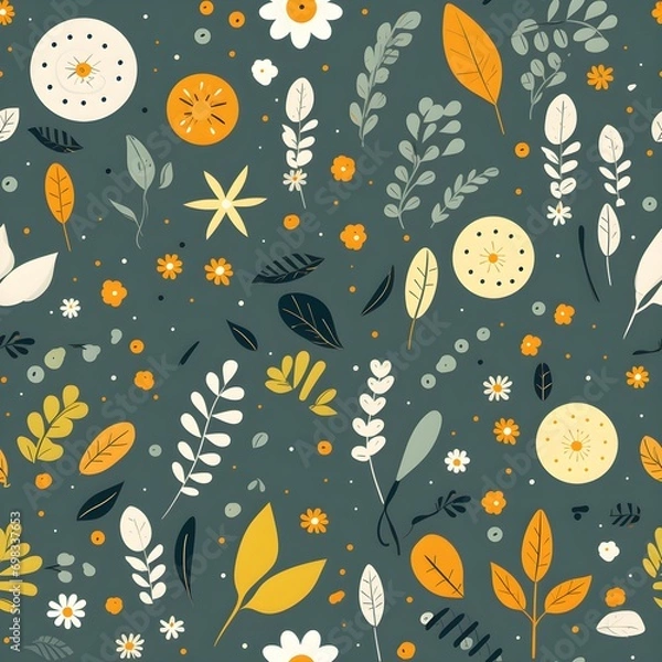 Fototapeta seamless pattern with flowers