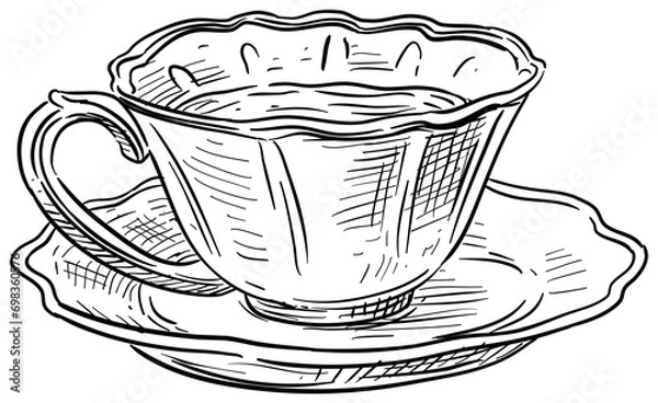 Obraz teacup handdrawn illustration