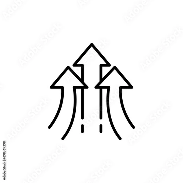 Fototapeta Increase arrow outline icons, design minimalist vector illustration ,simple transparent graphic element .Isolated on white background