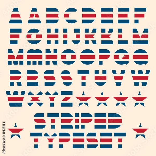 Obraz color striped typeset