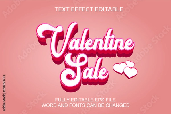 Obraz 3d text effect valentine sale vector editable