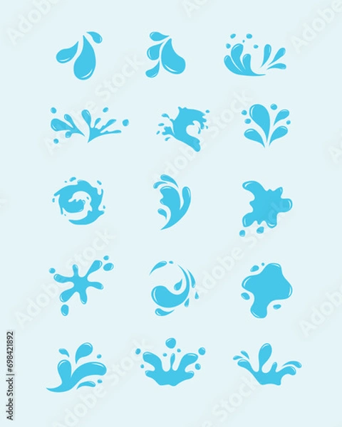 Fototapeta Simple Water Splash Illustration Design Set