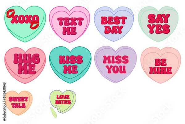 Obraz Valentine's Day Retro Design Bundle