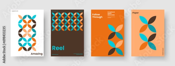 Fototapeta Modern Report Template. Abstract Background Layout. Geometric Business Presentation Design. Brochure. Poster. Flyer. Book Cover. Banner. Handbill. Leaflet. Brand Identity. Catalog. Notebook