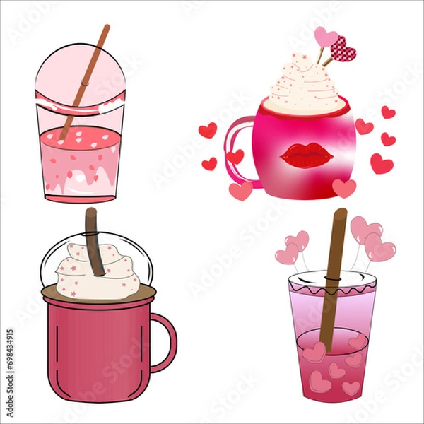 Obraz  Valentine Coffee Up Sublimation Clipart