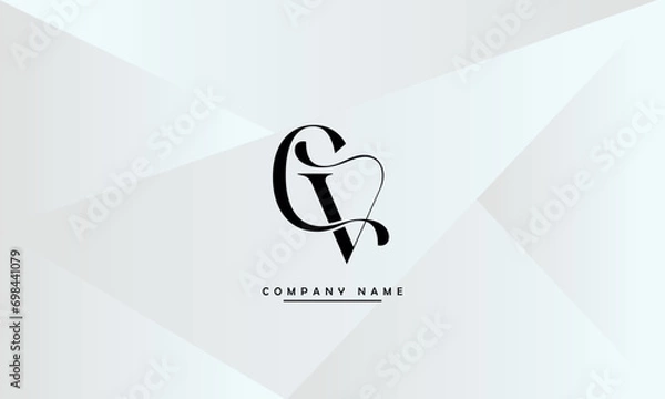 Fototapeta CV, VC, C, V Abstract Letters Logo Monogram